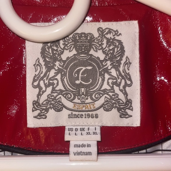 Esprit womens red faux leather rain coat - Picture 2 of 4